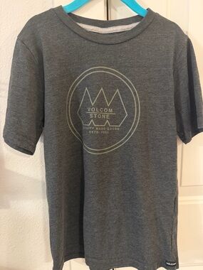 Volcom Gray Short Sleeve Tee with Circular Logo